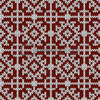 Seamless oriental ethnic knitted pattern