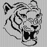 Angry Tiger Knitting Portrait
