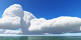 Beautiful seascape clouds 3D render