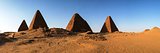 Panorama of Pyramids near Jebel Barkal mountain, Karima Nubia Sudan