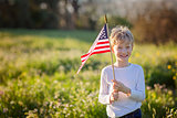 boy with american flag
