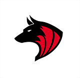 Black wolf, Wild wolf. Black wild dog. k-9, Dog logo, Canine logo