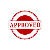 Approved. stamp. red round grunge approved sign. Grunged approve stamp