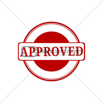 Approved. stamp. red round grunge approved sign. Grunged approve stamp