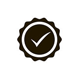Approved or certified medal icon in a flat design. Rosette icon. Award vector