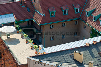 Roof Krakow on a sunny day view from above