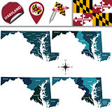 Map of Maryland with Regions