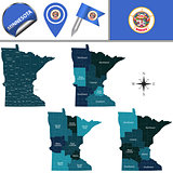 Map of Minnesota with Regions