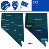 Map of Nevada with Regions