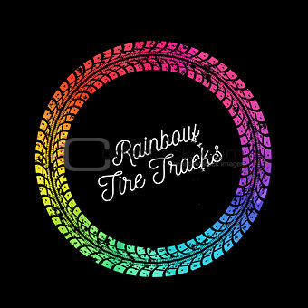 Colorful vector tire tracks