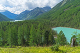 Mountain lakes. Altai Mountains, Russia. Sunny summer day.