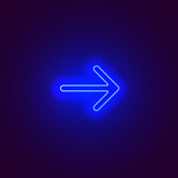 Neon blue arrow