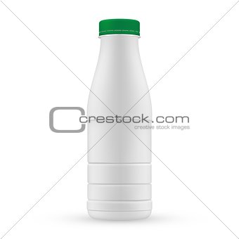 Plastic blank milk  bottle with green screw cap for dairy produ