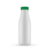Plastic blank milk  bottle with green screw cap for dairy produ