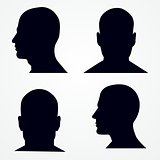 Silhouette of a mans head solated.
