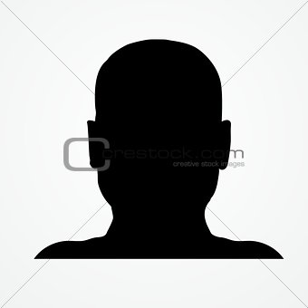 Silhouette of a man s head. Front shot.