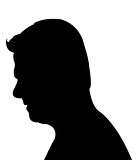 a man head black color silhouette vector