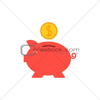 Piggy bank flat icon