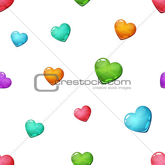 Heart seamless cartoon pattern. Love icon.