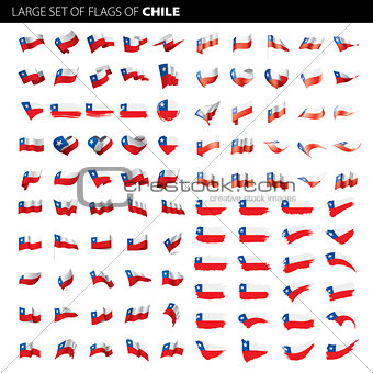 Chile flag, vector illustration