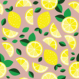 Fresh lemons background. Hand drawn overlapping backdrop. Colorful wallpaper vector. Seamless pattern with citrus fruits collection.