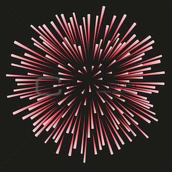 Fireworks red on a black background