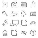 Vector illustration of apps icon set over linen texture