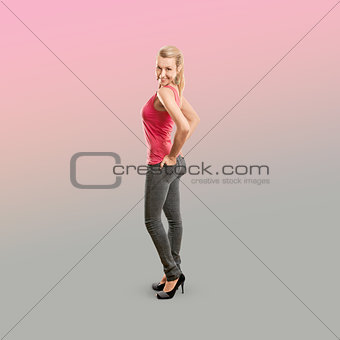 Sporty woman in pink