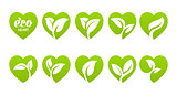 Icon set. Eco heart