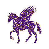 Pegasus pattern silhouette mythology symbol fantasy tale.
