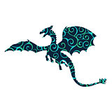 Dragon fantastic pattern silhouette symbol mythology fantasy.