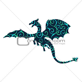 Dragon fantastic pattern silhouette symbol mythology fantasy.