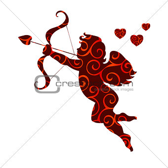 Cupid love pattern silhouette ancient mythology fantasy