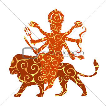 Durga pattern silhouette traditional religion spirituality