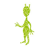 Extraterrestrial alien pattern silhouette cosmos character