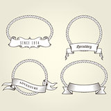 Vintage rope frames with banners - round and oval rope frames