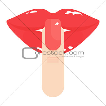 lips and finger