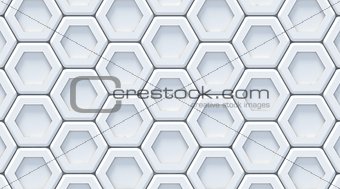 White gray abstract hexagonal background. 3D
