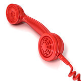 Red telephone handset, retro illustration