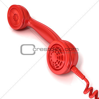 Red telephone handset, retro illustration