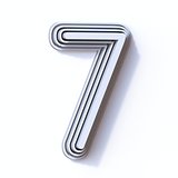 Three steps font number 7 SEVEN 3D