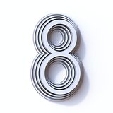 Three steps font number 8 EIGHT 3D
