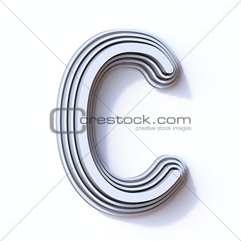 Three steps font letter C 3D