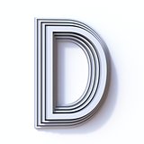 Three steps font letter D 3D