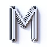 Three steps font letter M 3D