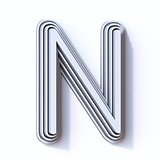 Three steps font letter N 3D