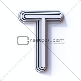 Three steps font letter T 3D