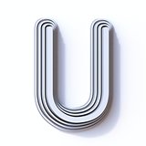 Three steps font letter U 3D