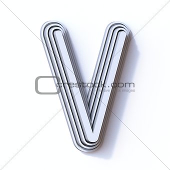 Three steps font letter V 3D