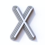 Three steps font letter X 3D